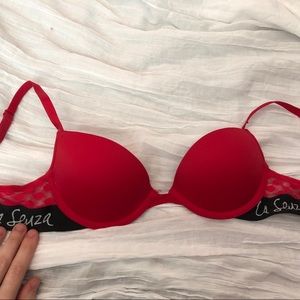 Bright red La Senza bra